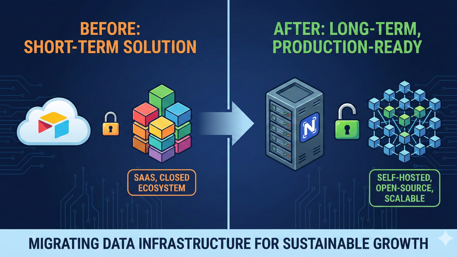 Building for the Long Term- Why We Replaced Airtable vs NocoDB (Real Case-Study), written by Mariela Slavenova, CEO, Marinext AI